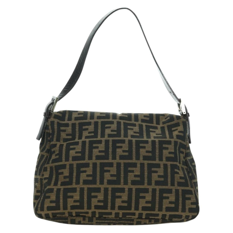 【日本直送】FENDI Zucca帆布Mamma Baguette手袋 棕色/黑色 正品 yk20315SAM-1