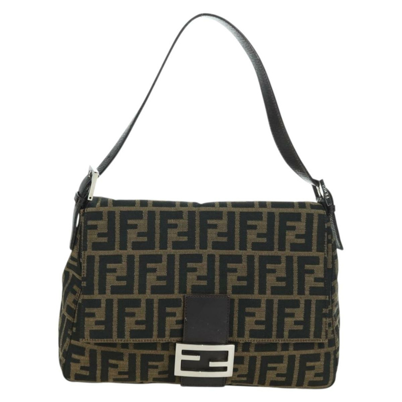 【日本直送】FENDI Zucca帆布Mamma Baguette手袋 棕色/黑色 正品 yk20315SAM-12