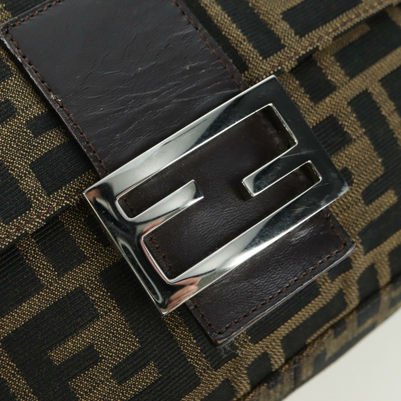 【日本直送】FENDI Zucca帆布Mamma Baguette手袋 棕色/黑色 正品 yk20315SAM-17