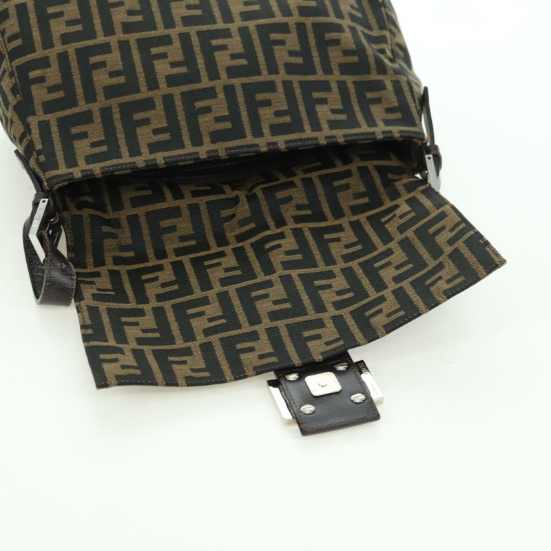 【日本直送】FENDI Zucca帆布Mamma Baguette手袋 棕色/黑色 正品 yk20315SAM-18