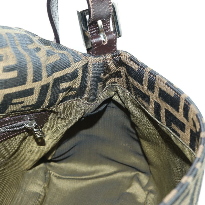 【日本直送】FENDI Zucca帆布Mamma Baguette手袋 棕色/黑色 正品 yk20315SAM-20