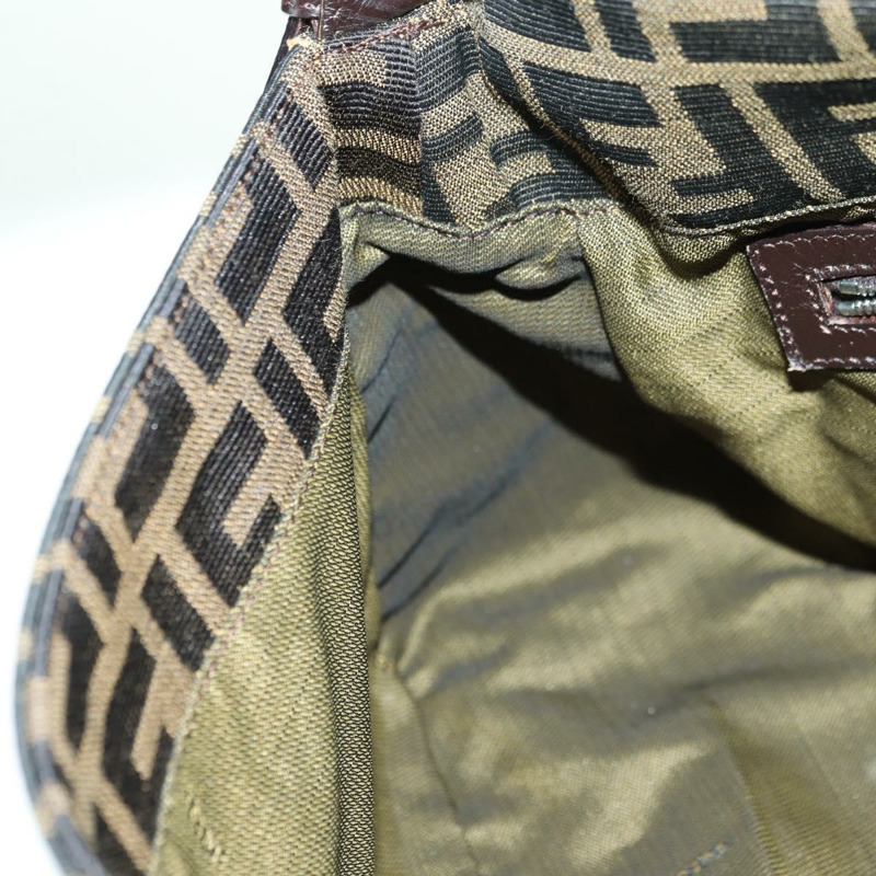 【日本直送】FENDI Zucca帆布Mamma Baguette手袋 棕色/黑色 正品 yk20315SAM-21