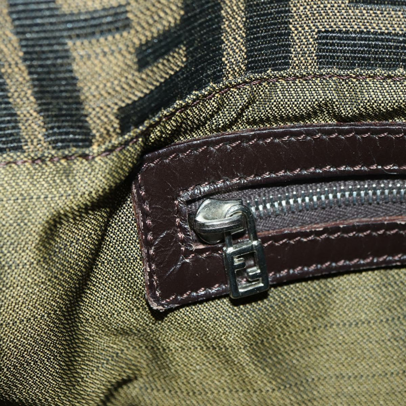 【日本直送】FENDI Zucca帆布Mamma Baguette手袋 棕色/黑色 正品 yk20315SAM-22