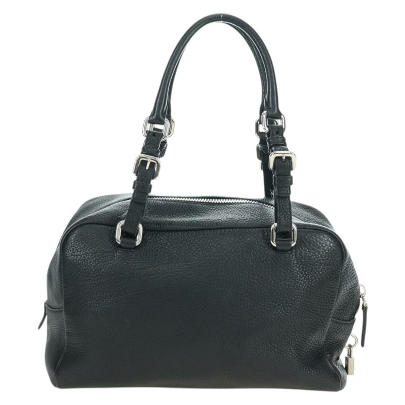 【日本直送】PRADA 黑色銀色皮革肩背包，正品 yk20247SAM-1