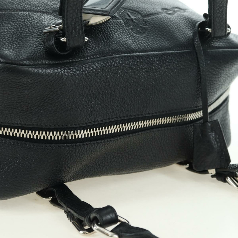 【日本直送】PRADA 黑色銀色皮革肩背包，正品 yk20247SAM-5