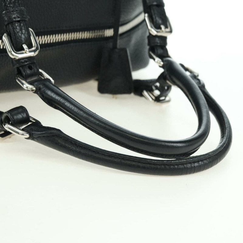 【日本直送】PRADA 黑色銀色皮革肩背包，正品 yk20247SAM-6