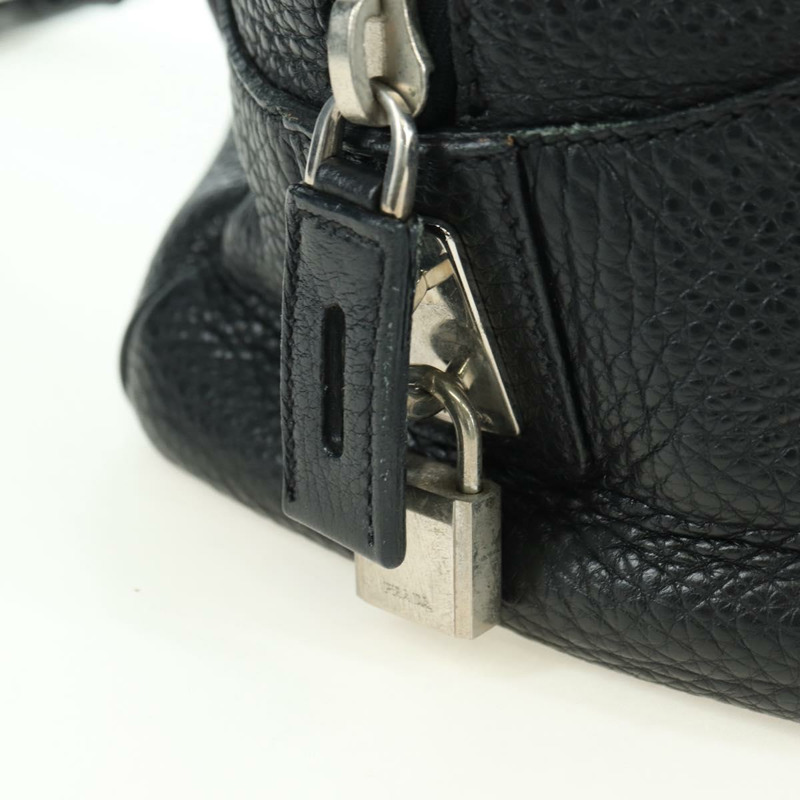 【日本直送】PRADA 黑色銀色皮革肩背包，正品 yk20247SAM-8