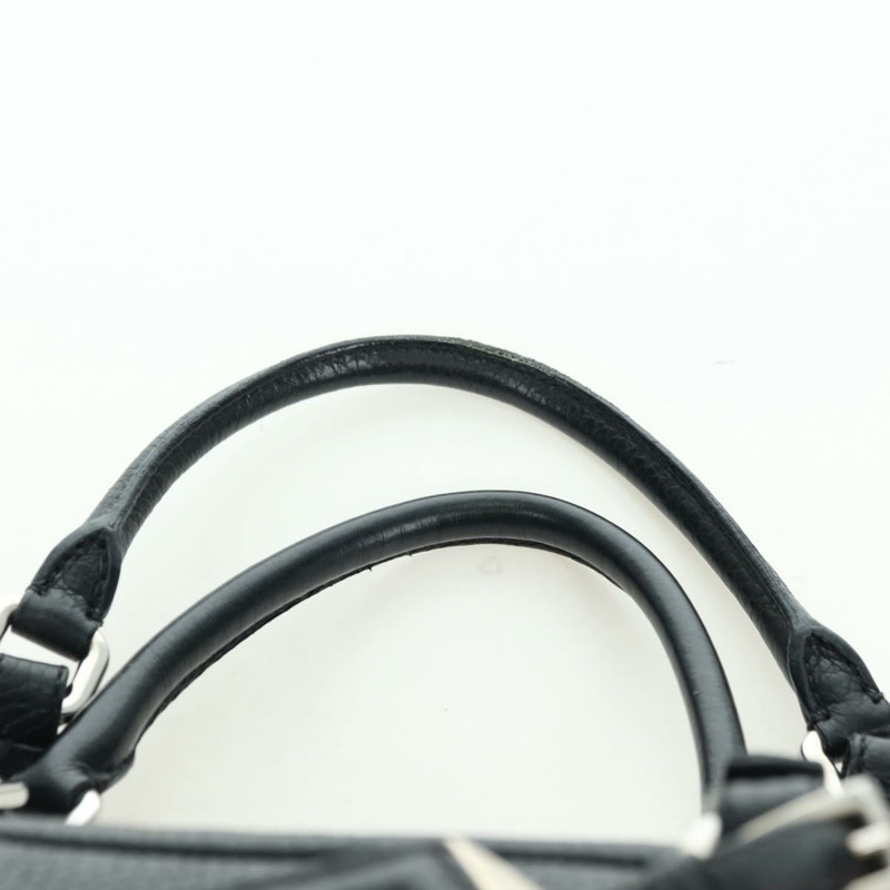 【日本直送】PRADA 黑色銀色皮革肩背包，正品 yk20247SAM-13