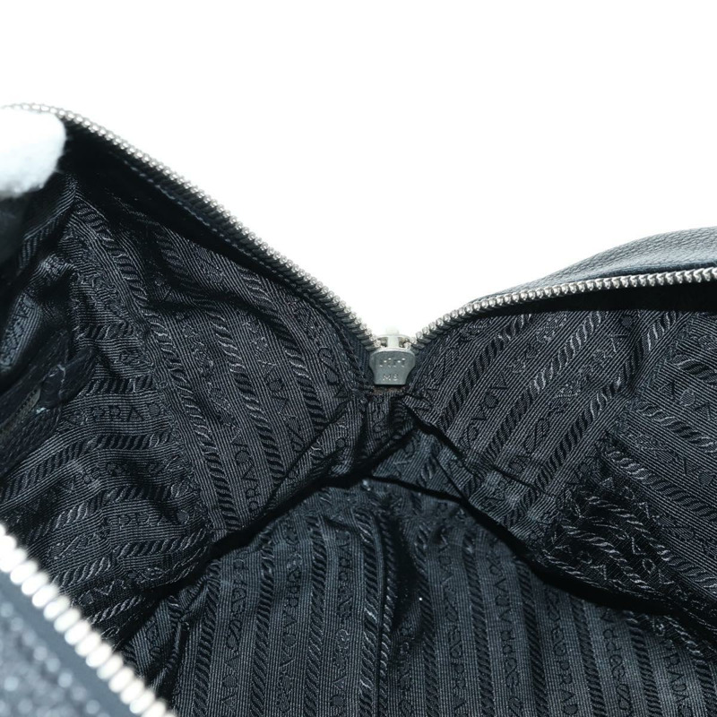 【日本直送】PRADA 黑色銀色皮革肩背包，正品 yk20247SAM-20