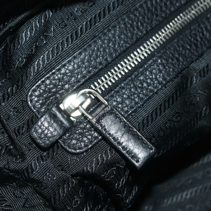【日本直送】PRADA 黑色銀色皮革肩背包，正品 yk20247SAM-21