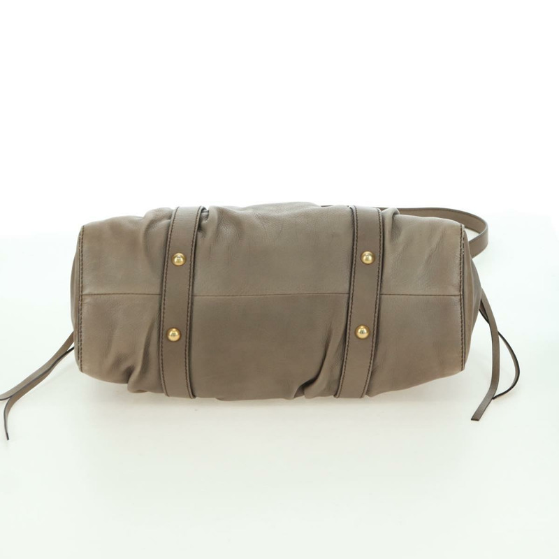 【日本直送】Miu Miu 手提包 皮革 兩用 米色 金色 正品 yk20244SAM-4