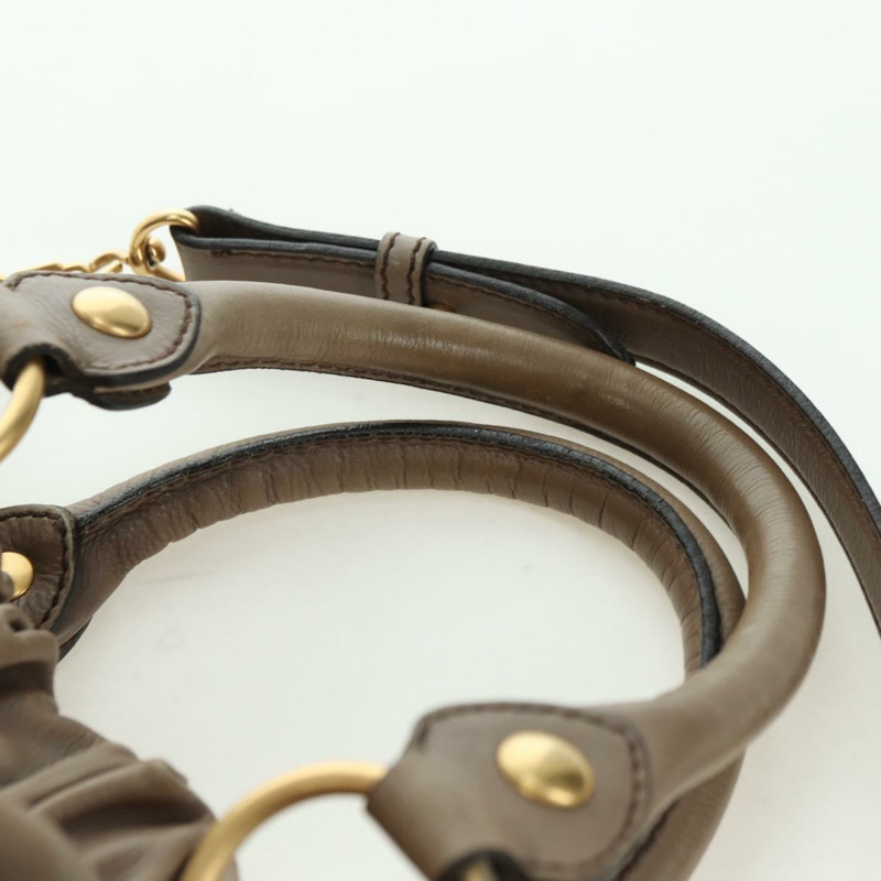 【日本直送】Miu Miu 手提包 皮革 兩用 米色 金色 正品 yk20244SAM-7