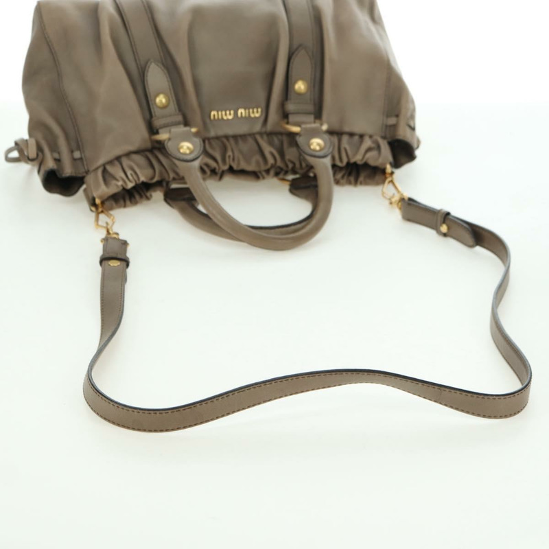 【日本直送】Miu Miu 手提包 皮革 兩用 米色 金色 正品 yk20244SAM-8