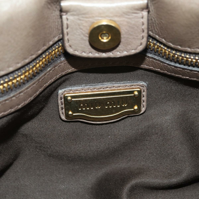 【日本直送】Miu Miu 手提包 皮革 兩用 米色 金色 正品 yk20244SAM-19