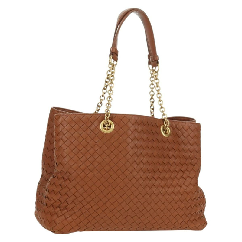 【日本直送】BOTTEGA VENETA INTRECCIATO 鏈條肩背包 皮革 棕色 金色 正品 yk20289SAV-0