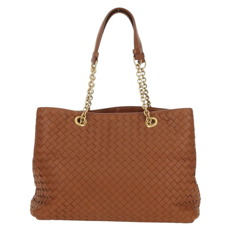 【日本直送】BOTTEGA VENETA INTRECCIATO 鏈條肩背包 皮革 棕色 金色 正品 yk20289SAV-1