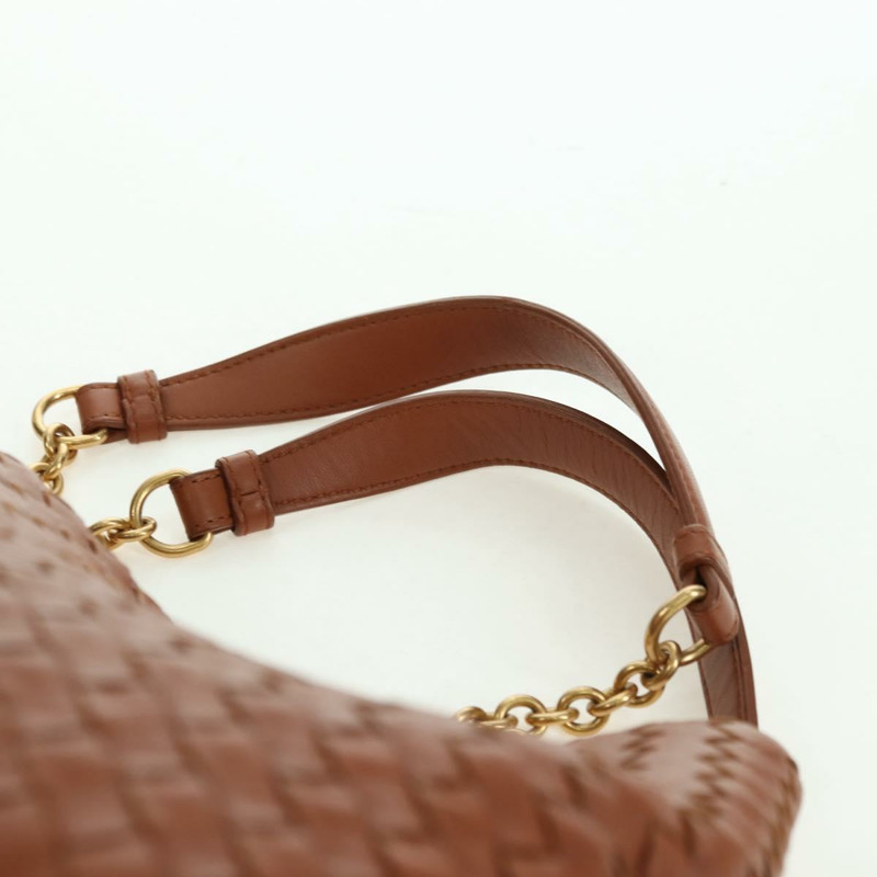 【日本直送】BOTTEGA VENETA INTRECCIATO 鏈條肩背包 皮革 棕色 金色 正品 yk20289SAV-7