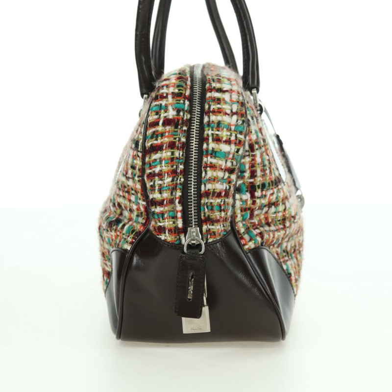 【日本直送】PRADA 斜紋軟呢多色銀色單肩包 正品 yk20245SAM-3