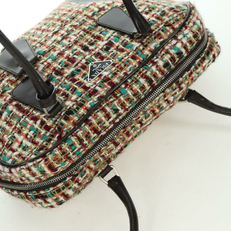 【日本直送】PRADA 斜紋軟呢多色銀色單肩包 正品 yk20245SAM-5