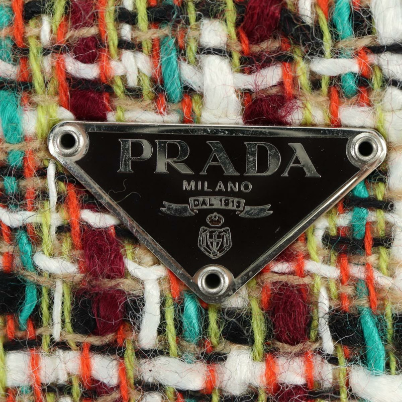 【日本直送】PRADA 斜紋軟呢多色銀色單肩包 正品 yk20245SAM-17