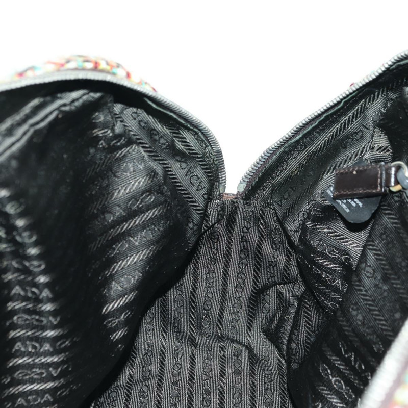 【日本直送】PRADA 斜紋軟呢多色銀色單肩包 正品 yk20245SAM-21