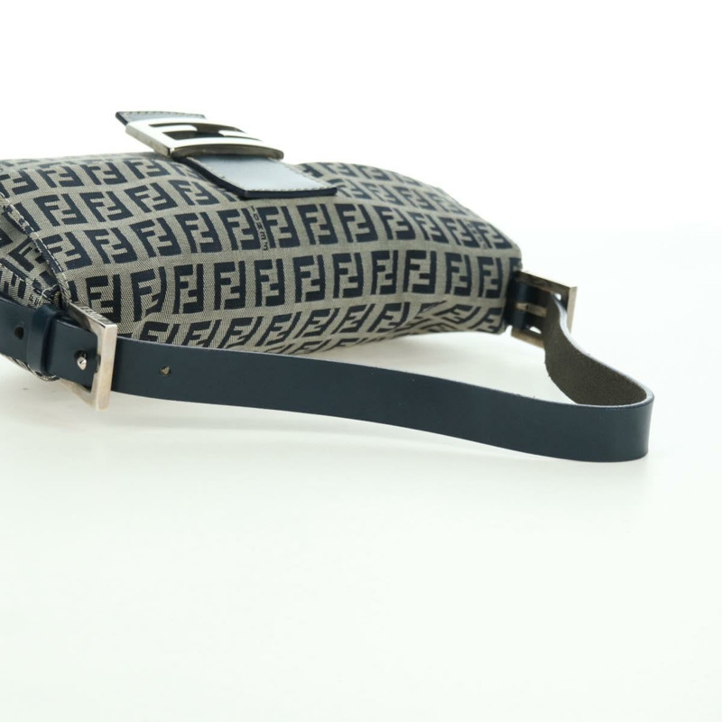 【日本直送】FENDI Zucchino 帆布 Mamma Baguette 單肩包 海軍藍/銀色 正品 yk20229SAM-6
