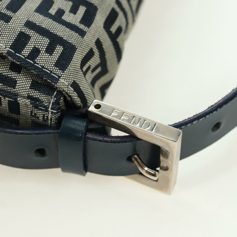 【日本直送】FENDI Zucchino 帆布 Mamma Baguette 單肩包 海軍藍/銀色 正品 yk20229SAM-7