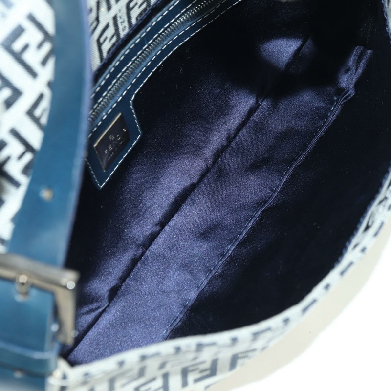 【日本直送】FENDI Zucchino 帆布 Mamma Baguette 單肩包 海軍藍/銀色 正品 yk20229SAM-9