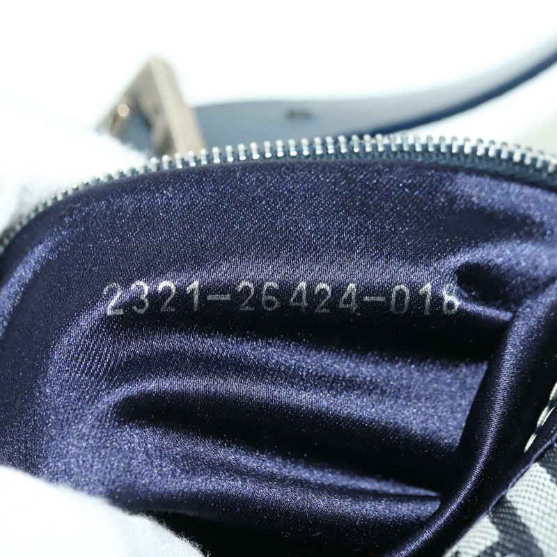 【日本直送】FENDI Zucchino 帆布 Mamma Baguette 單肩包 海軍藍/銀色 正品 yk20229SAM-10
