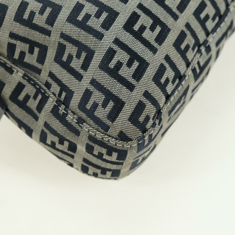 【日本直送】FENDI Zucchino 帆布 Mamma Baguette 單肩包 海軍藍/銀色 正品 yk20229SAM-16