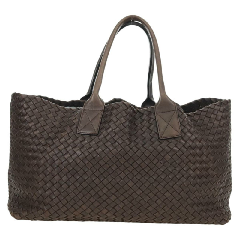 【日本直送】BOTTEGA VENETA INTRECCIATO Cabas MM 手提包 皮革 棕色 115664 Auth yk20255V-1