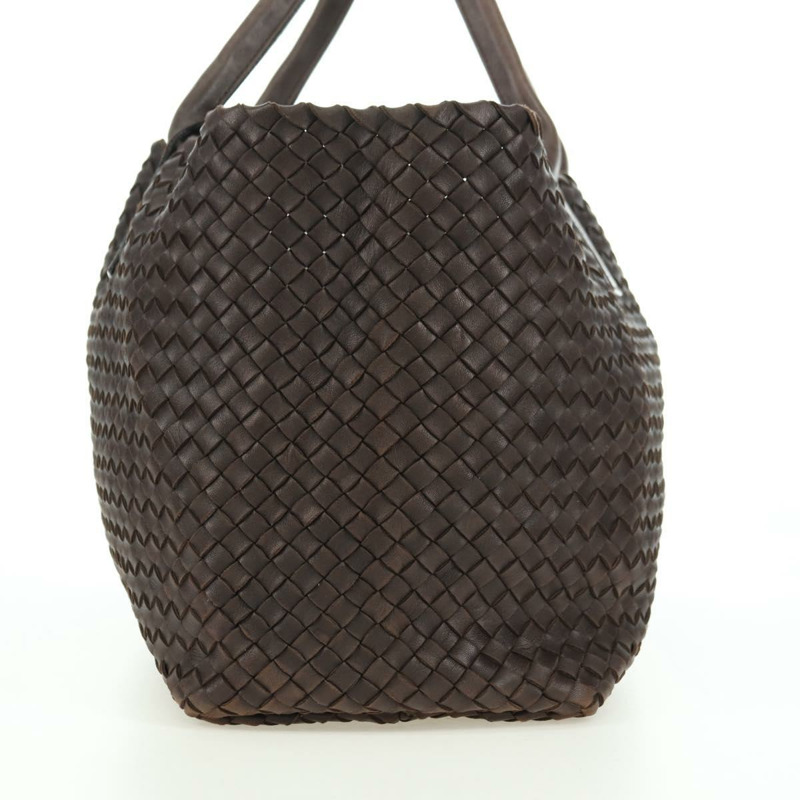 【日本直送】BOTTEGA VENETA INTRECCIATO Cabas MM 手提包 皮革 棕色 115664 Auth yk20255V-2