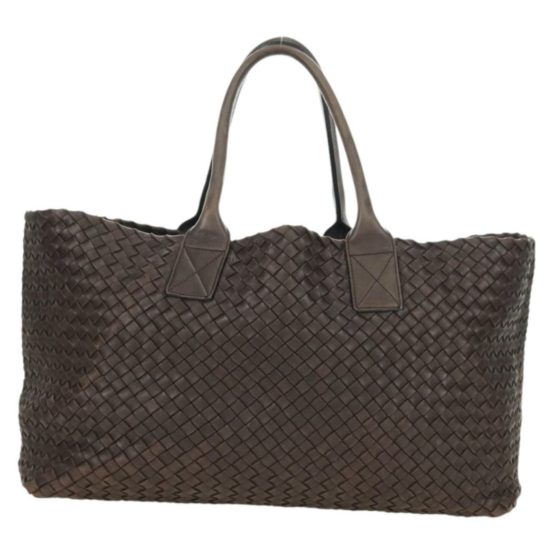 【日本直送】BOTTEGA VENETA INTRECCIATO Cabas MM 手提包 皮革 棕色 115664 Auth yk20255V-12