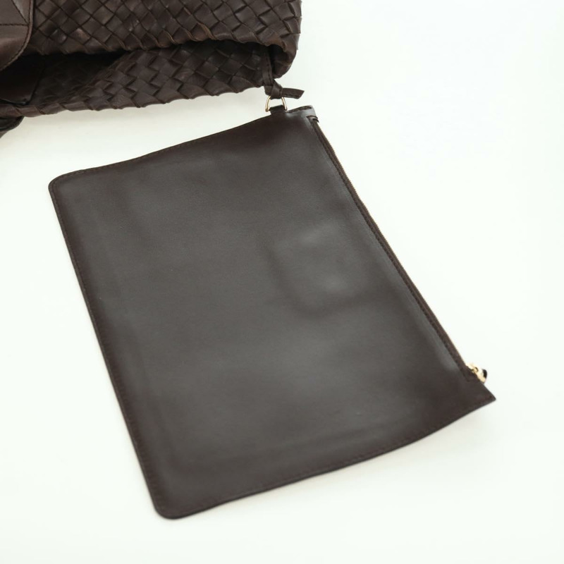 【日本直送】BOTTEGA VENETA INTRECCIATO Cabas MM 手提包 皮革 棕色 115664 Auth yk20255V-17