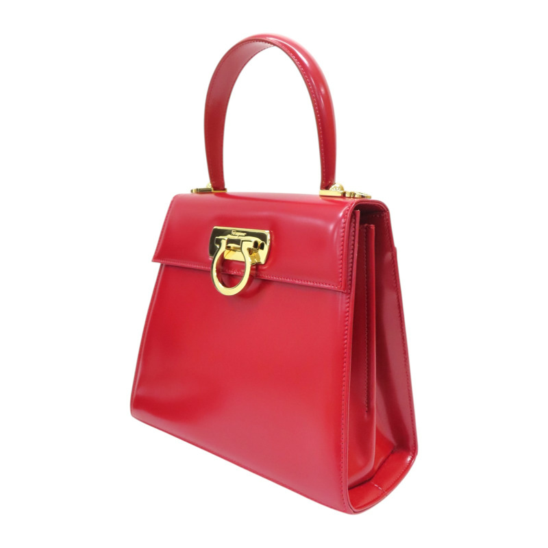 紅色 牛皮 Gancini Top Handle 兩用包【Salvatore Ferragamo 菲拉格慕】-2