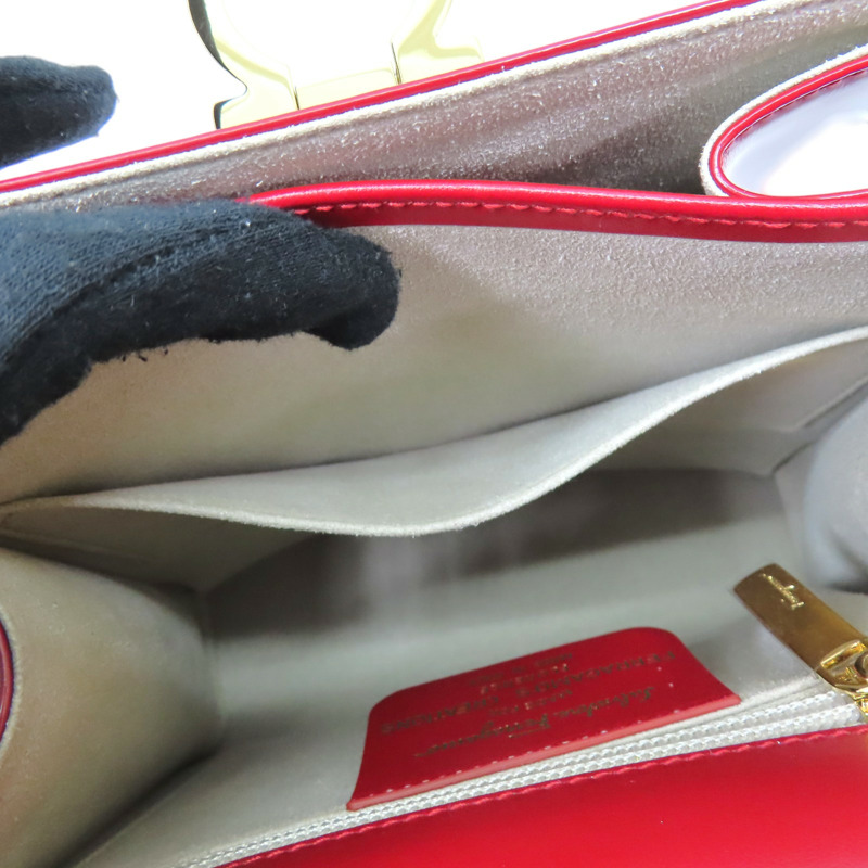 紅色 牛皮 Gancini Top Handle 兩用包【Salvatore Ferragamo 菲拉格慕】-7
