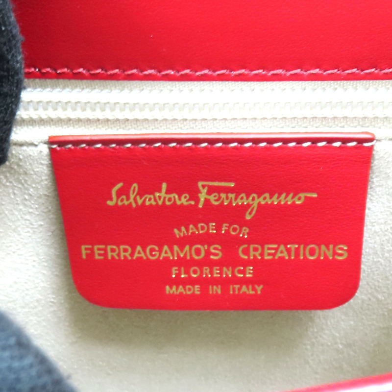 紅色 牛皮 Gancini Top Handle 兩用包【Salvatore Ferragamo 菲拉格慕】-8