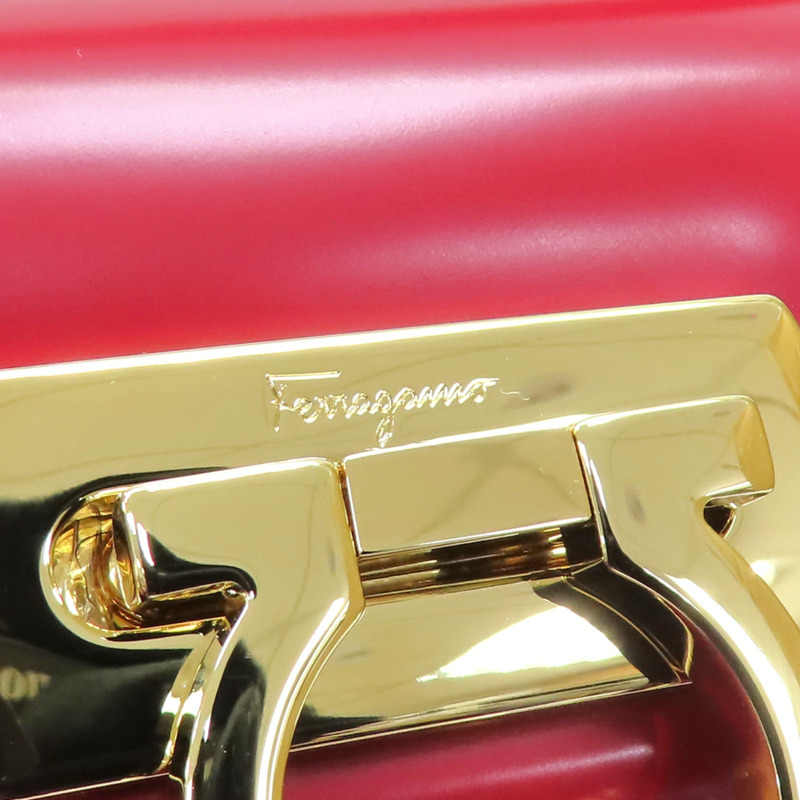 紅色 牛皮 Gancini Top Handle 兩用包【Salvatore Ferragamo 菲拉格慕】-10