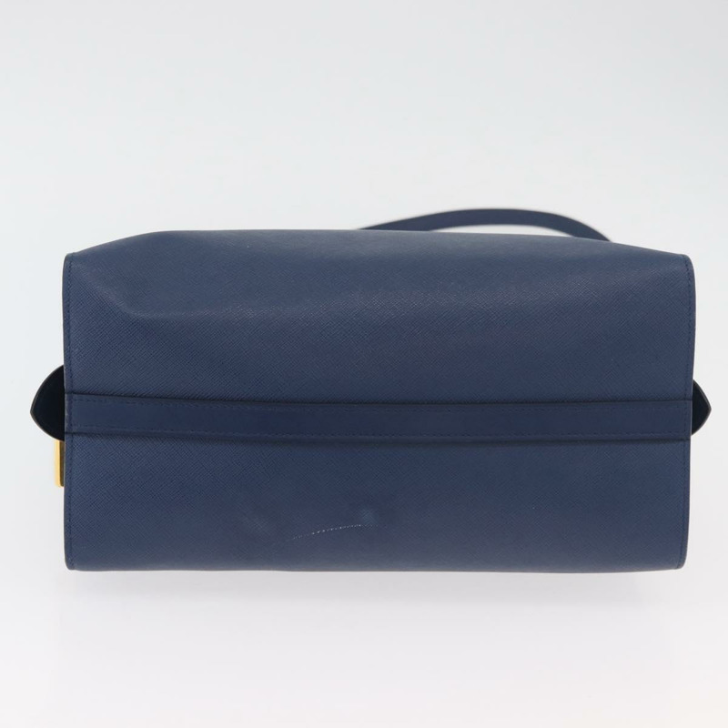 【日本直送】PRADA Esplanade 手提包 皮革 2way Blue Gold Auth ka4009A-4