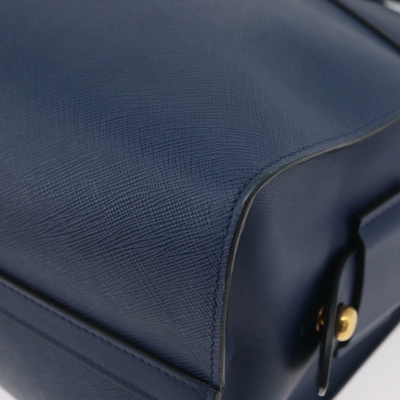【日本直送】PRADA Esplanade 手提包 皮革 2way Blue Gold Auth ka4009A-16