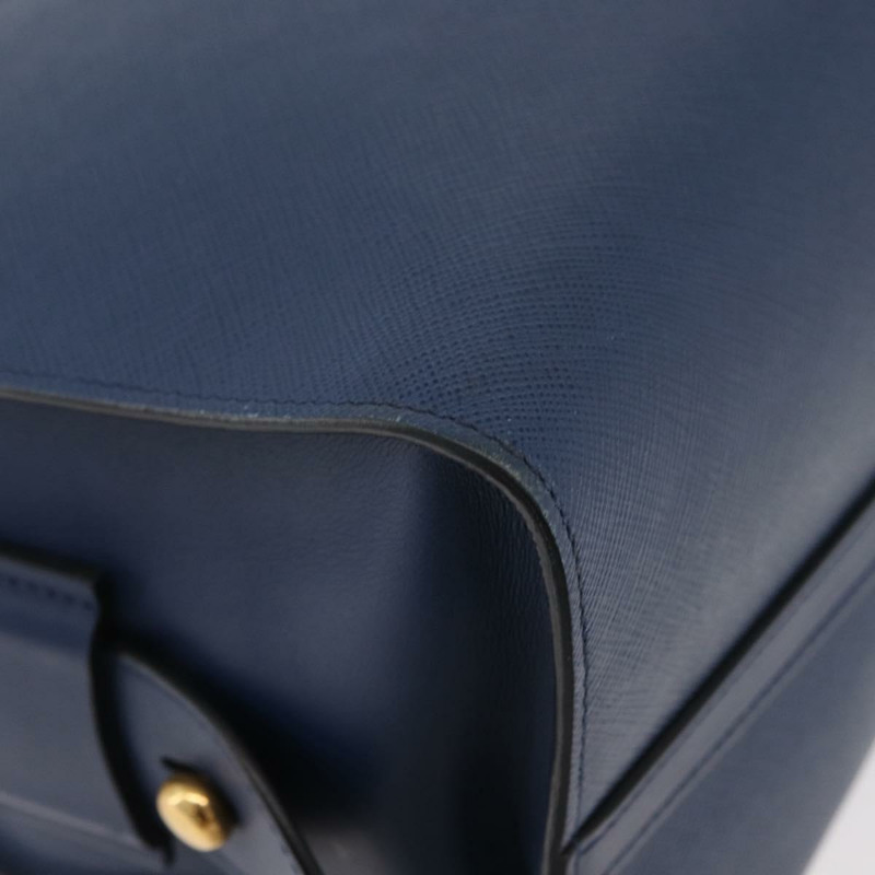【日本直送】PRADA Esplanade 手提包 皮革 2way Blue Gold Auth ka4009A-17