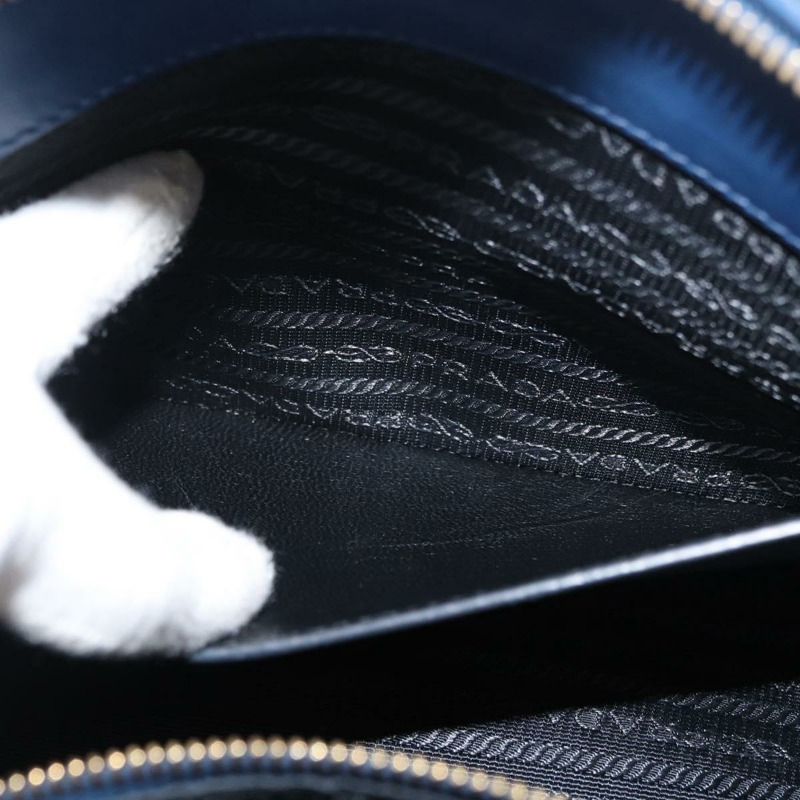 【日本直送】PRADA Esplanade 手提包 皮革 2way Blue Gold Auth ka4009A-25