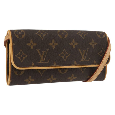 路易威登 Monogram Pochette Twin PM 單肩包 M51854 LV Auth ka4013A