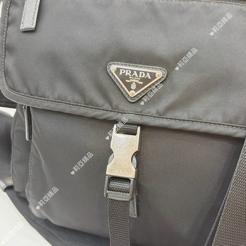 莉亞精品♡ PRADA 尼龍郵差包 二手-10