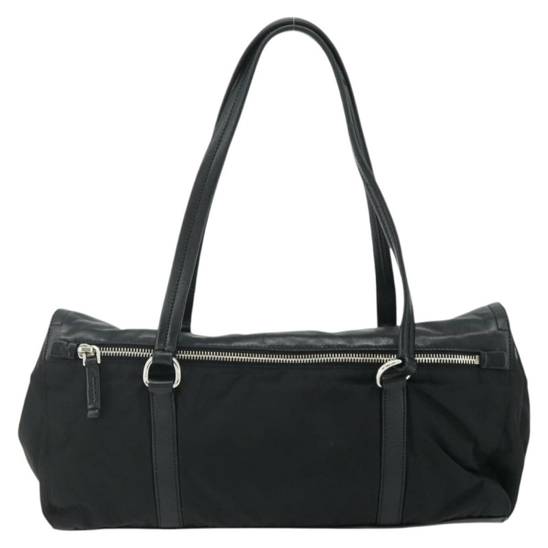 【日本直送】PRADA 尼龍皮革手提包 黑色 銀色 正品 176482V-1