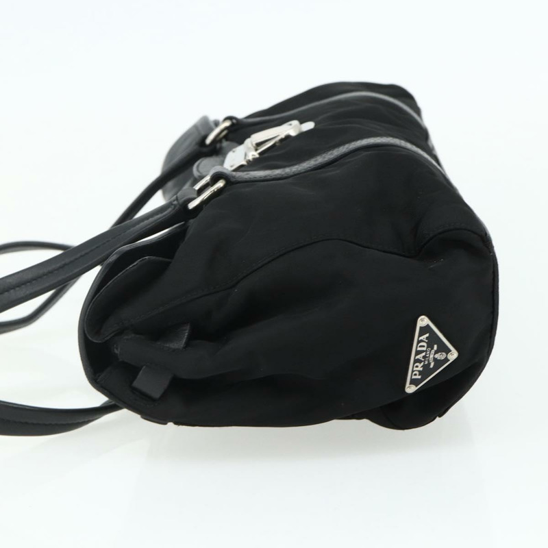 【日本直送】PRADA 尼龍皮革手提包 黑色 銀色 正品 176482V-2