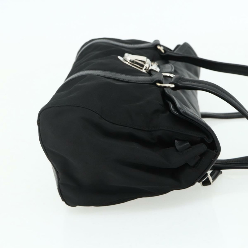 【日本直送】PRADA 尼龍皮革手提包 黑色 銀色 正品 176482V-3