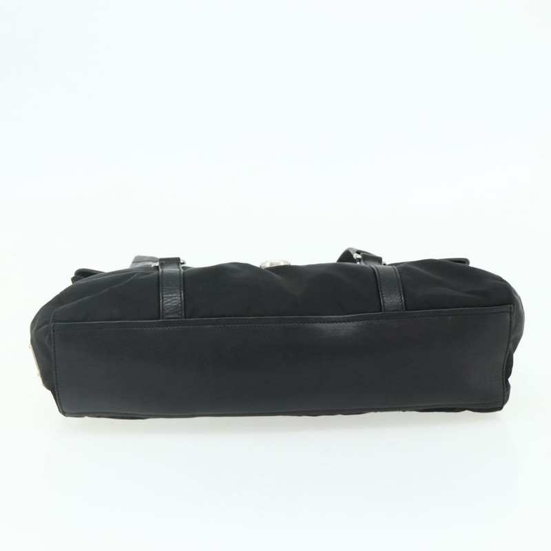 【日本直送】PRADA 尼龍皮革手提包 黑色 銀色 正品 176482V-4