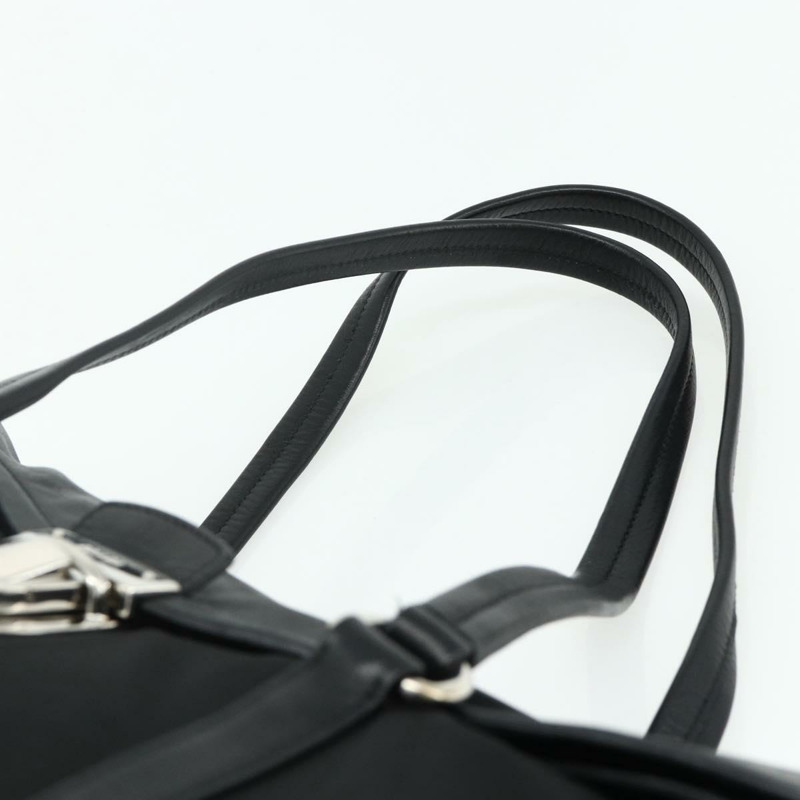 【日本直送】PRADA 尼龍皮革手提包 黑色 銀色 正品 176482V-13