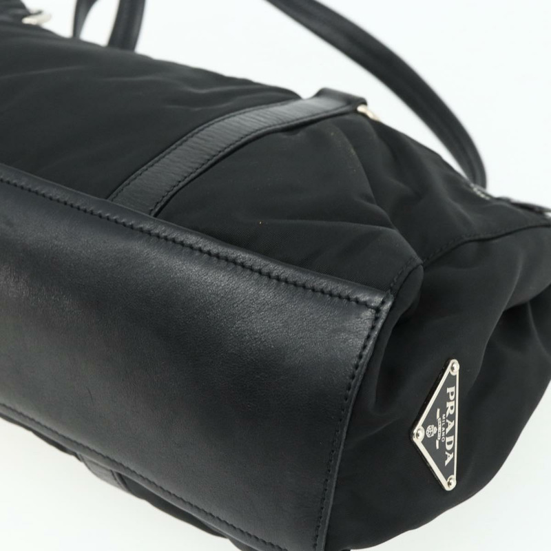 【日本直送】PRADA 尼龍皮革手提包 黑色 銀色 正品 176482V-15